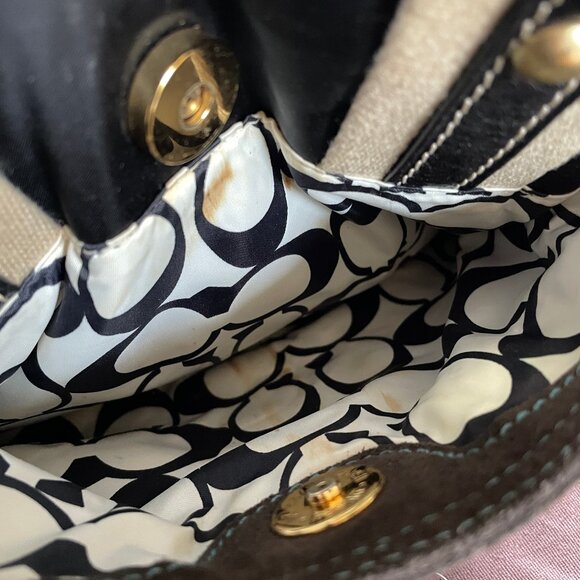 Coach Hampton Black Zip Top Nylon / Suede Mini Tote L05M-126 - Picture 8 of 16